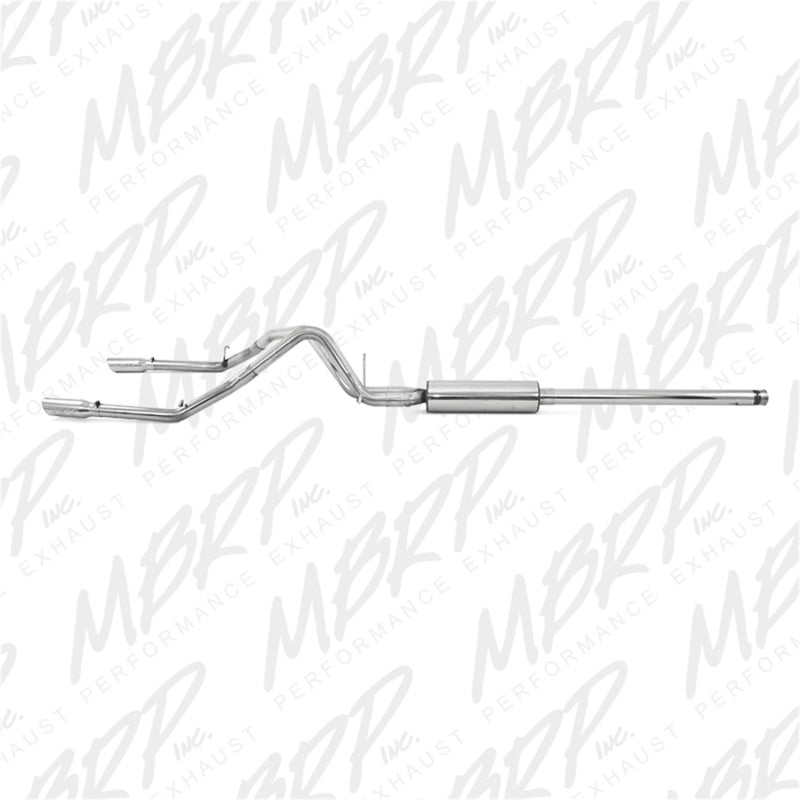 MBRP 14 Chevy/GMC 1500 Silverado/Sierra 4.3L V6/5.3L V8 Dual Split Rear T409 3in Cat Back Exhaust - DTX Performance