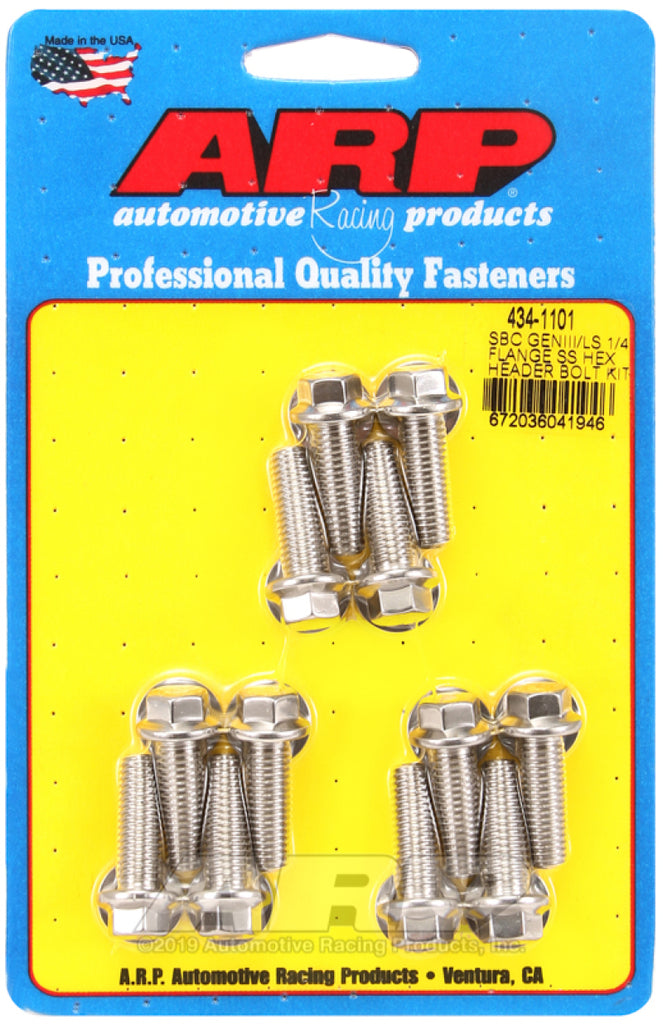 ARP SBC/GENIII LS 1/4 Flange SS Hex Header Bolt Kit - DTX Performance