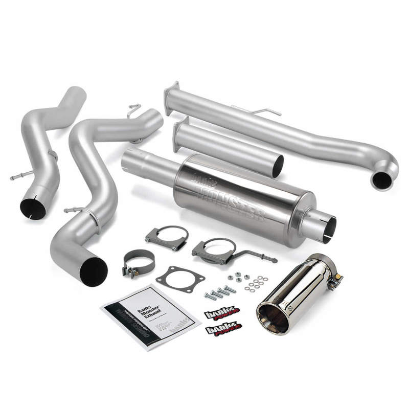 Banks Power 01-04 Chevy 6.6L Ec/Cclb Monster Exhaust System - SS Single Exhaust w/ Chrome Tip - DTX Performance