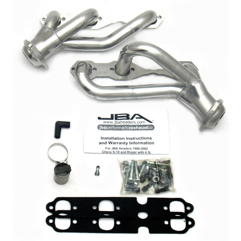 JBA GM S-Truck 4.3L V6 2WD 1-1/2in Primary Silver Ctd Cat4Ward Header - DTX Performance