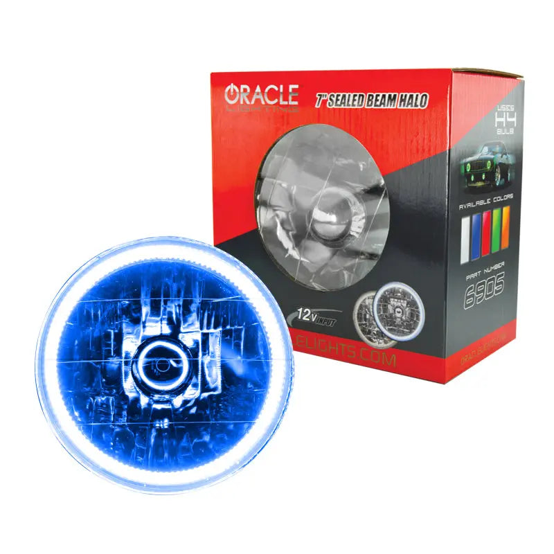 Oracle Pre-Installed Lights 7 IN. Sealed Beam - Blue Halo - DTX Performance