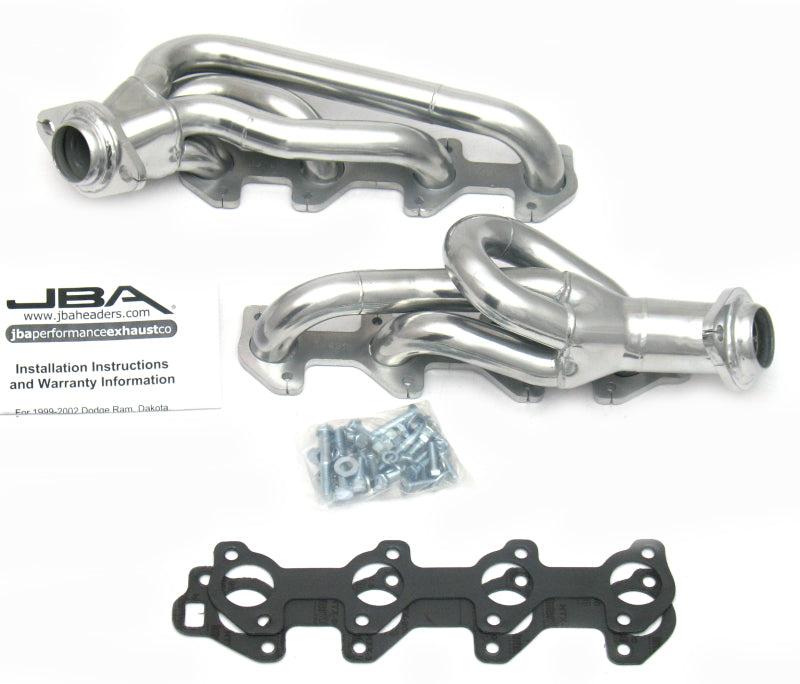 JBA 00-03 Dodge 4.7L PowerTech 1-1/2in Primary Silver Ctd Cat4Ward Header - DTX Performance