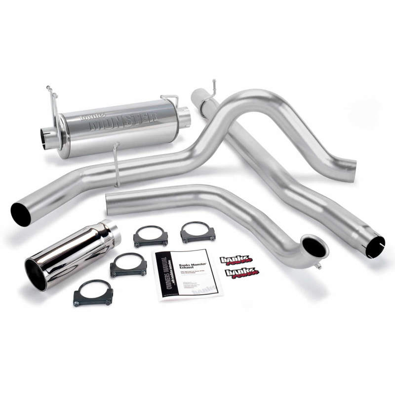 Banks Power 99 Ford 7.3L Truck Cat Monster Exhaust System - SS Single Exhaust w/ Chrome Tip - DTX Performance