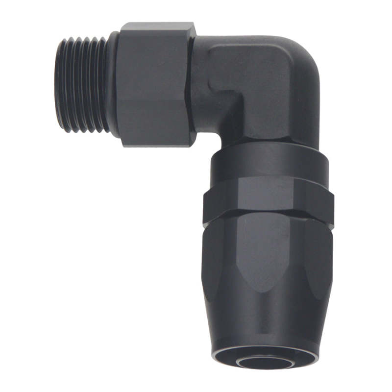 DeatschWerks 10AN ORB Female Swivel 90-Degree Hose End CPE - Anodized Matte Black - DTX Performance