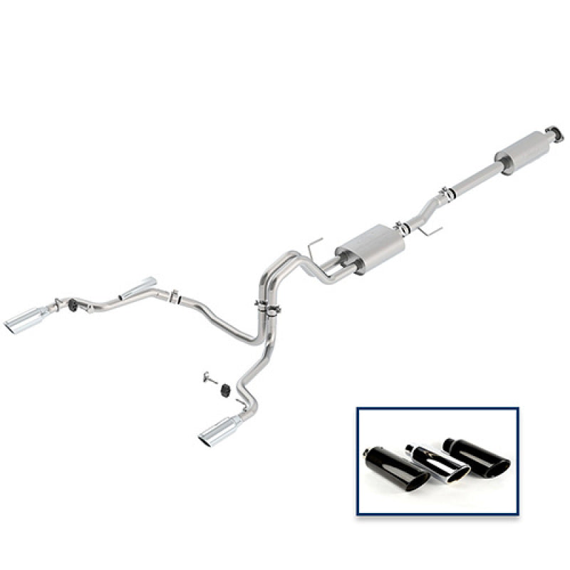 Ford Racing 15-18 F-150 5.0L Cat-Back Touring Exhaust System - Rear Exit Chrome Tips - DTX Performance