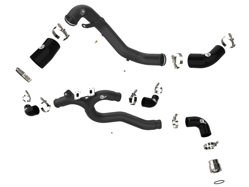 AFE 18-22 Kia Stinger V6-3.3L BladeRunner Alum Hot/Cold Charge Pipe Kit Black - DTX Performance