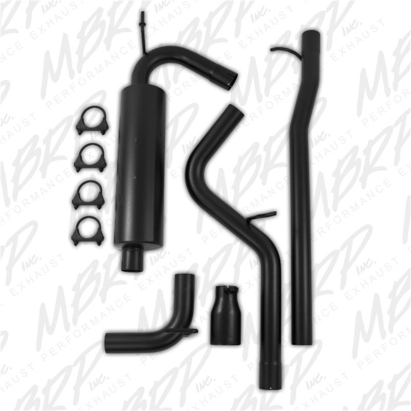 MBRP 12 Jeep Wrangler/ Rubicon 3.6L Cat Back Single Rear Exit Black Exhaust - DTX Performance