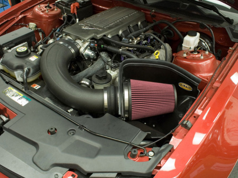 Airaid 2010 Ford Mustang GT 4.6L (No MVT) MXP Intake System w/ Tube (Oiled / Red Media) - DTX Performance