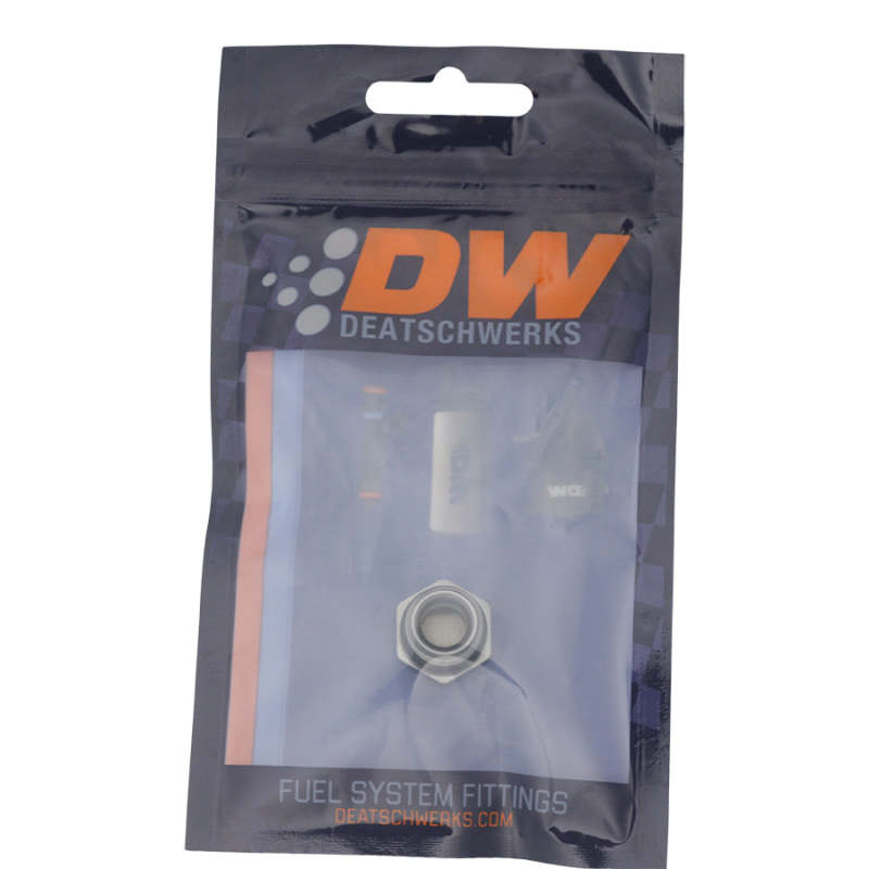 DeatschWerks 6AN ORB Male Plug Fitting with 1/8in NPT Gauge Port - Anodized DW Titanium - DTX Performance