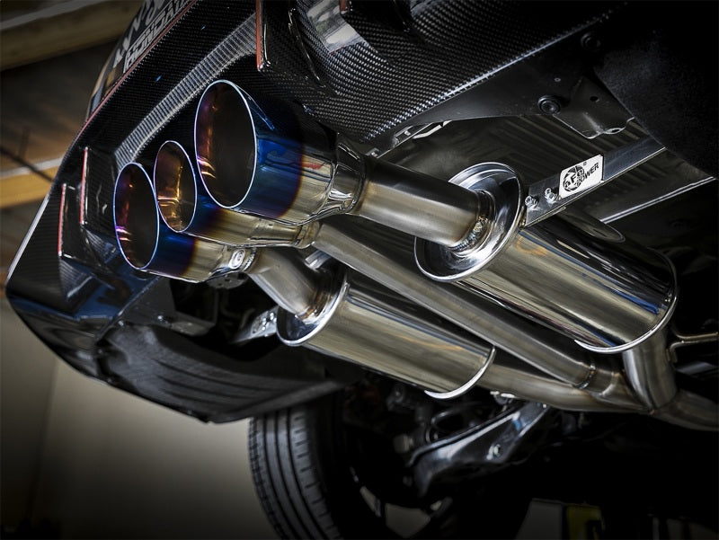 aFe Takeda 3in 304 SS Cat-Back Exhaust w/ Blue Flame Tips 2017+ Honda Civic Type R I4 2.0L (t) - DTX Performance