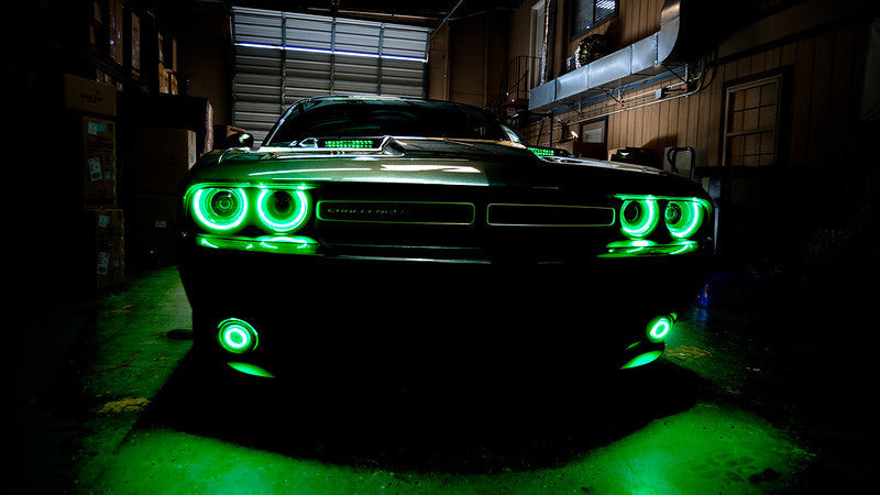 Oracle 15-21 Dodge Challenger Waterproof LED Fog Light Halo Kit - ColorSHIFT - DTX Performance