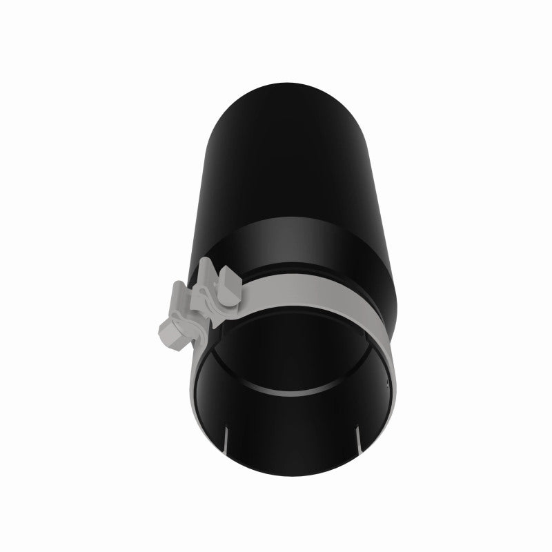 MagnaFlow Tip Stainless Black Coated Single Double Round Single Outlet 5in Dia 4in Inlet 13in L - DTX Performance