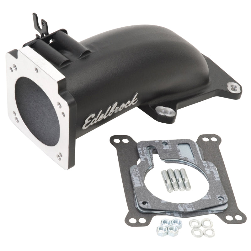 Edelbrock Ultra Low Profile Intake Elbow 90mm Throttle Body to Square-Bore Flange Black Finish - DTX Performance