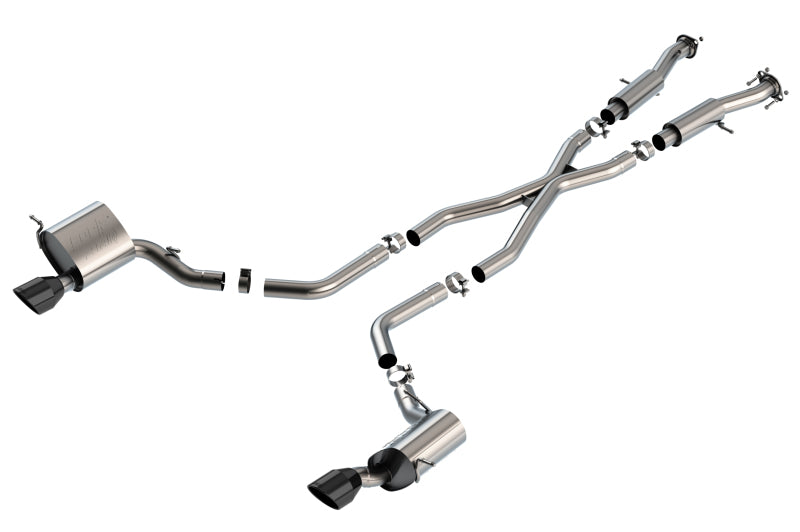 Borla 15-21 Jeep Grand Cherokee SRT 6.4L V8 AWD ATAK Cat-Back Exhaust System - Black Tips T-304SS - DTX Performance