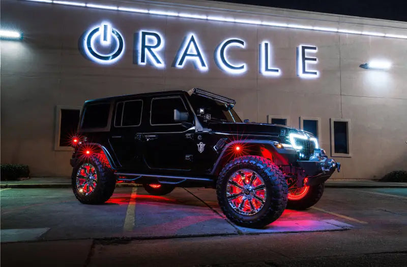 Oracle LED Illuminated Wheel Rings - Double LED - Red - DTX Performance