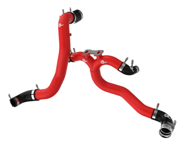 AFE 18-21 Kia Stinger V6-3.3L BladeRunner Alum Hot/Cold Charge Pipe Kit Red - DTX Performance