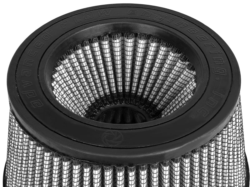 aFe MagnumFLOW Dry S Air Filter 5in. F x 5-3/4in. B x 4-1/2in. T (INV) x 3-1/2in. H - DTX Performance