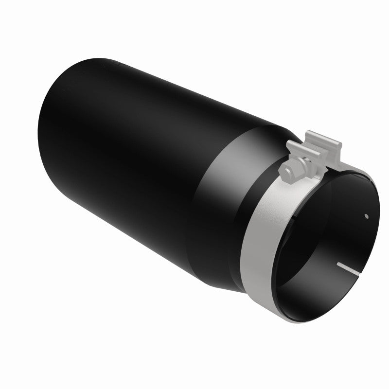 MagnaFlow Tip Stainless Black Coated Single Wall Round Single Outlet 6in Dia 5in Inlet 13in L - DTX Performance