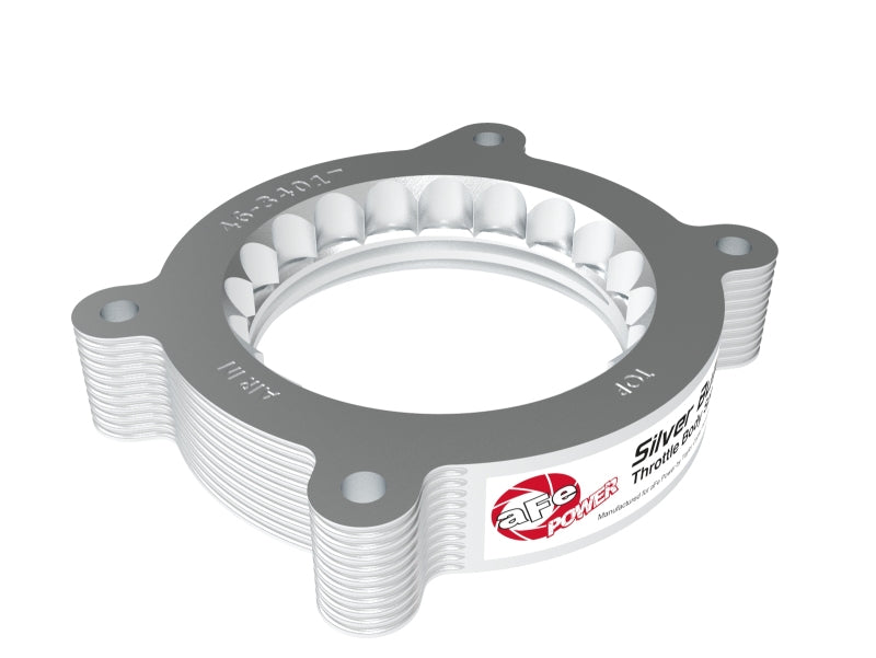 aFe 2020 Vette C8 Silver Bullet Aluminum Throttle Body Spacer Works w/ Factory Intake Only - Silver - DTX Performance