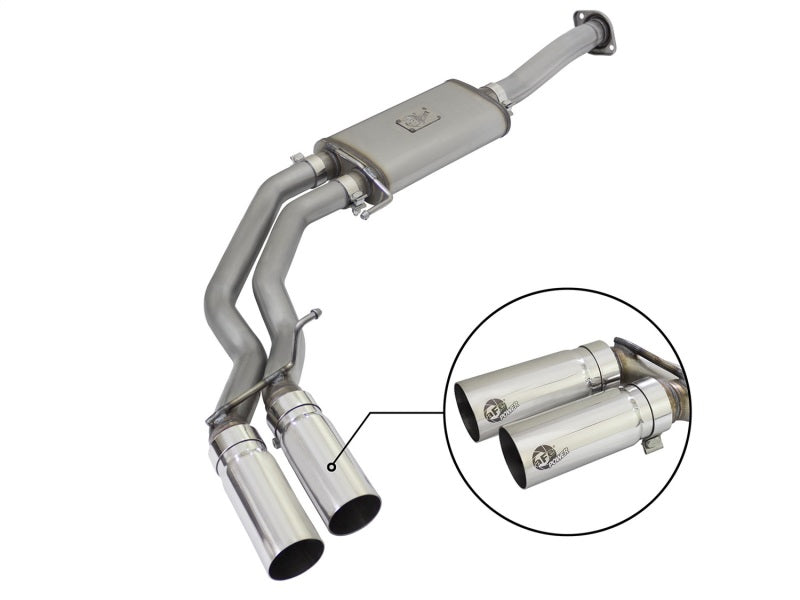 aFe Rebel Exhausts 3in SS Cat-Back 15-16 Ford F-150 EcoBoost V6 2.7/3.5L V8 5.0L w/ Polished Tips - DTX Performance