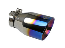 Load image into Gallery viewer, aFe Mach Force XP 304 Stainless Steel Clamp-On Exhaust Tip 2.5in Inlet / 4in Outlet - Blue Flame - DTX Performance