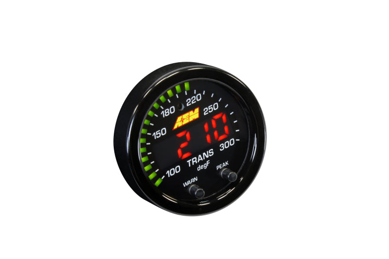 AEM X-Series Temperature 100-300F Gauge Kit (ONLY Black Bezel and Water Temp. Faceplate) - DTX Performance