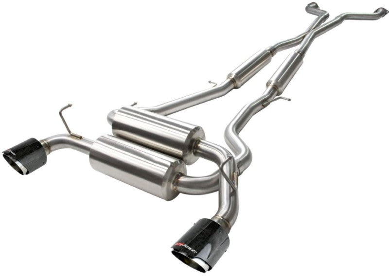 aFe Takeda 2-1/2in 304SS Cat-Back Exhaust Infiniti G37 08-13/Q60 14-15 V6-3.7 w/ Carbon Fiber Tips - DTX Performance