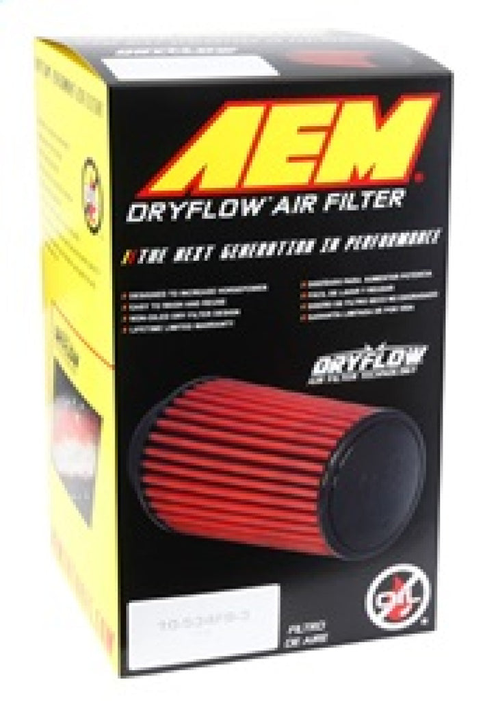 AEM 2.75in Flange ID x 6.25in Base OD x 7in H DryFlow Conical Air Filter - DTX Performance