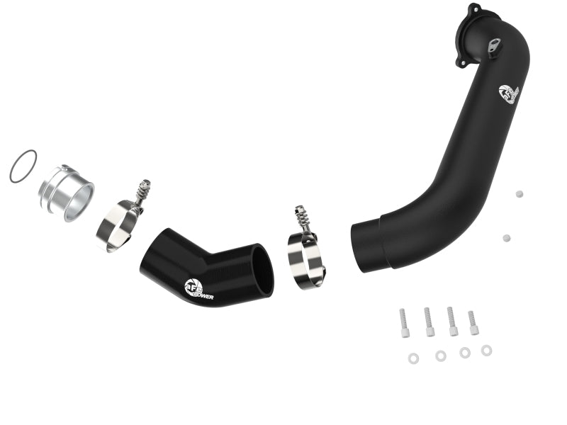 aFe BladeRunner Black 2-3/4in Aluminum Charge Pipe 2021 Toyota Supra GR (A90) I4-2.0L (t) B48 - DTX Performance