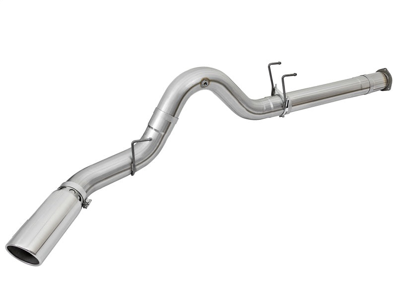 aFe ATLAS 5in DPF-Back Alum Steel Exhaust System w/Polished Tip 2017 Ford Diesel Trucks V8-6.7L (td) - DTX Performance