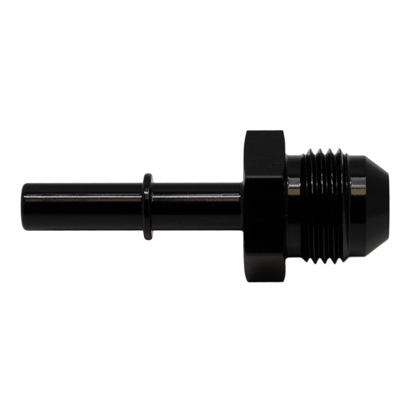 DeatschWerks 8AN Male Flare to 5/16in Male EFI Quick Connect Adapter - Anodized Matte Black - DTX Performance