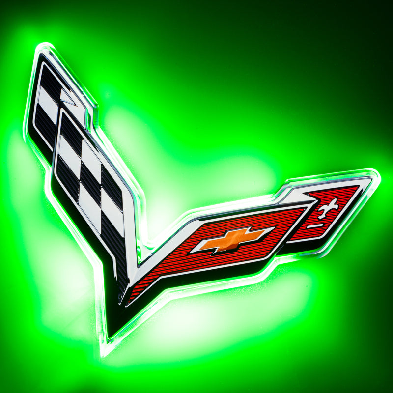 Oracle Corvette C7 Rear Illuminated Emblem - Green - DTX Performance