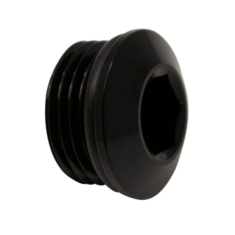 DeatschWerks 8AN ORB Male Plug Low Profile Internal Allen/Hex (Incl O-Ring) Anodized Matte Black - DTX Performance