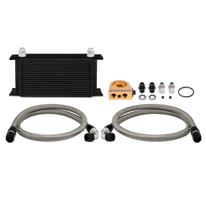 Mishimoto Universal 19 RowThermostatic Oil Cooler Kit - Black - DTX Performance