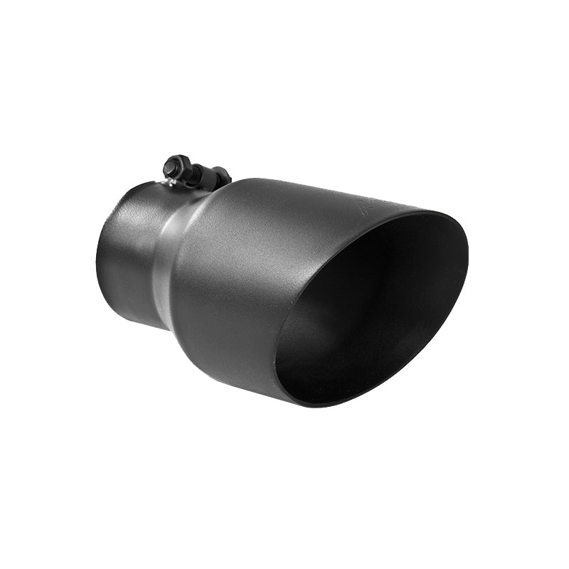 MBRP Universal Tip 4.5in OD 3in Inlet 8in Length Dual Walled Angled Exhaust Tip - Black - DTX Performance