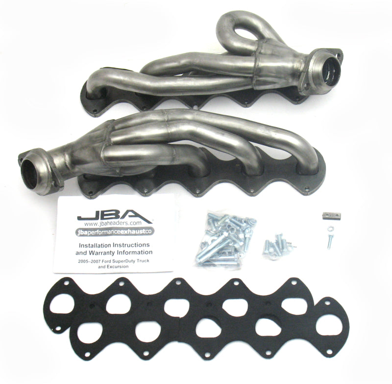 JBA 05-10 Ford F-Series 6.8L 3V V10 1-1/2in Primary Raw 409SS Cat4Ward Header - DTX Performance