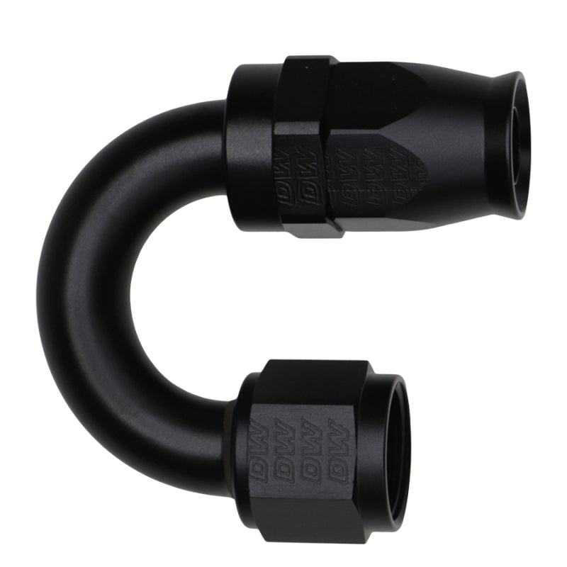 DeatschWerks 10AN Female Flare Swivel 180-Degree Hose End PTFE - Anodized Matte Black - DTX Performance