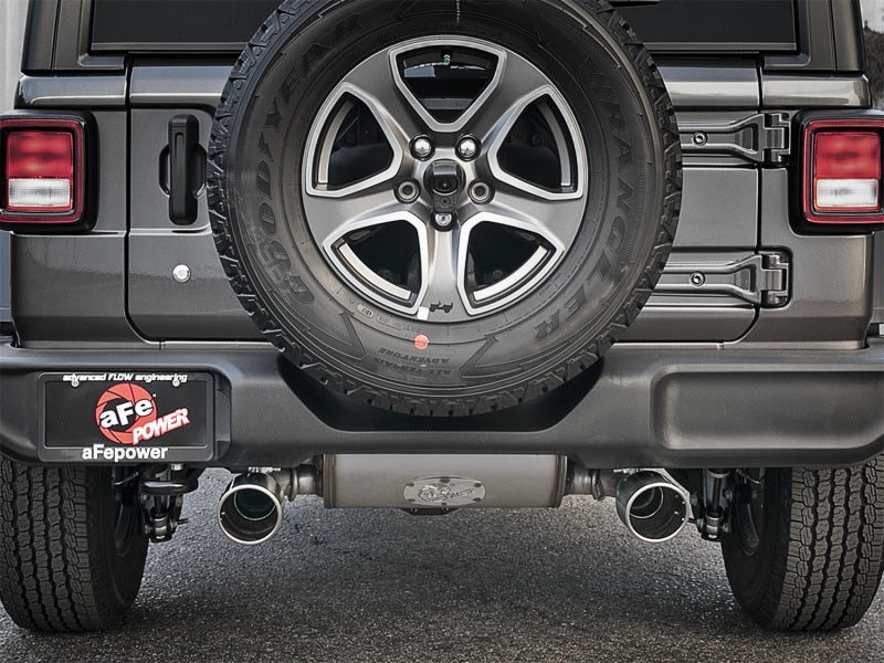 aFe Rebel Series 2.5in 409 SS Cat-Back Exhaust w/ Polished Tips 2018+ Jeep Wrangler (JL) V6 3.6L - DTX Performance