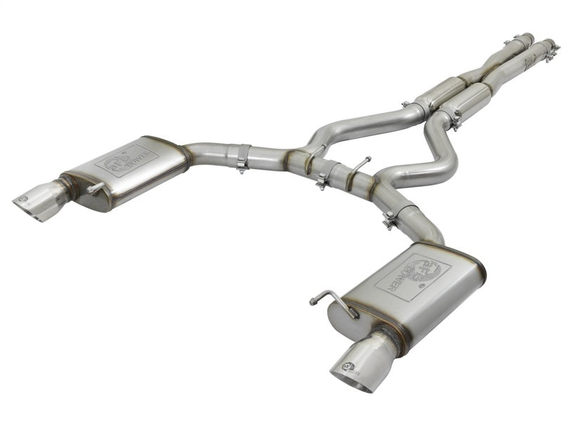 aFe MACHForce XP 3in Sport Tone Cat-Back Exhausts w/ Polished Tips 15-17 Ford Mustang V6/V8 - DTX Performance