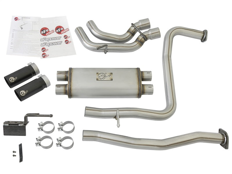 aFe POWER Rebel Series 2-1/2in 409 SS Cat Back Exhaust w/ Black Tips 16-17 Nissan Titan V8 5.6L - DTX Performance