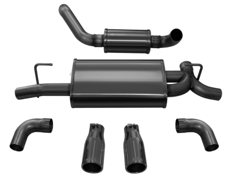 Corsa 18+ Jeep Wrangler JL 2.5in Dual Rear Exit Black Tips Touring Axle-Back Exhaust - DTX Performance