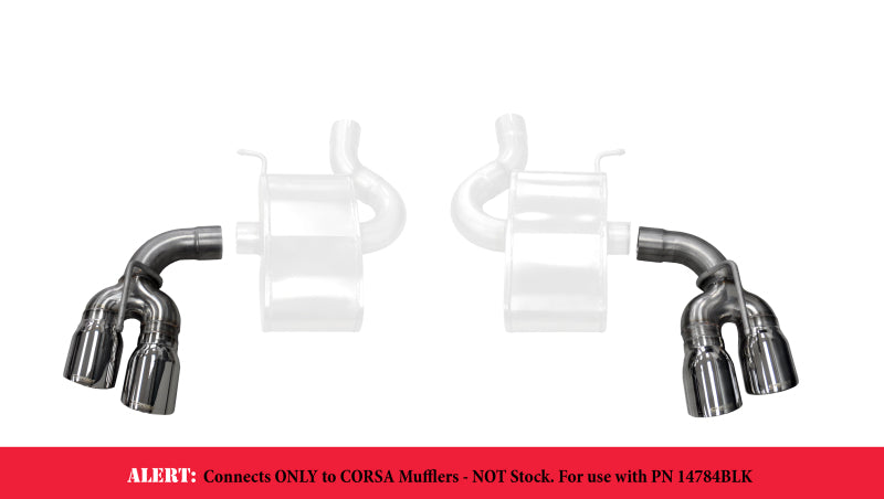 Corsa 16-17 Chevy Camaro SS 2.75in Inlet / 4in Outlet Polished Tip Kit (For Corsa Exhaust Only) - DTX Performance