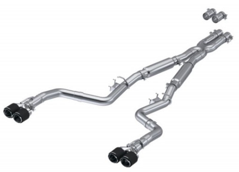 MBRP 17-Up Dodge Challenger 5.7L/6.2L/6.4L Carbon Fiber Quad Tip T304 Catback Exhaust - DTX Performance