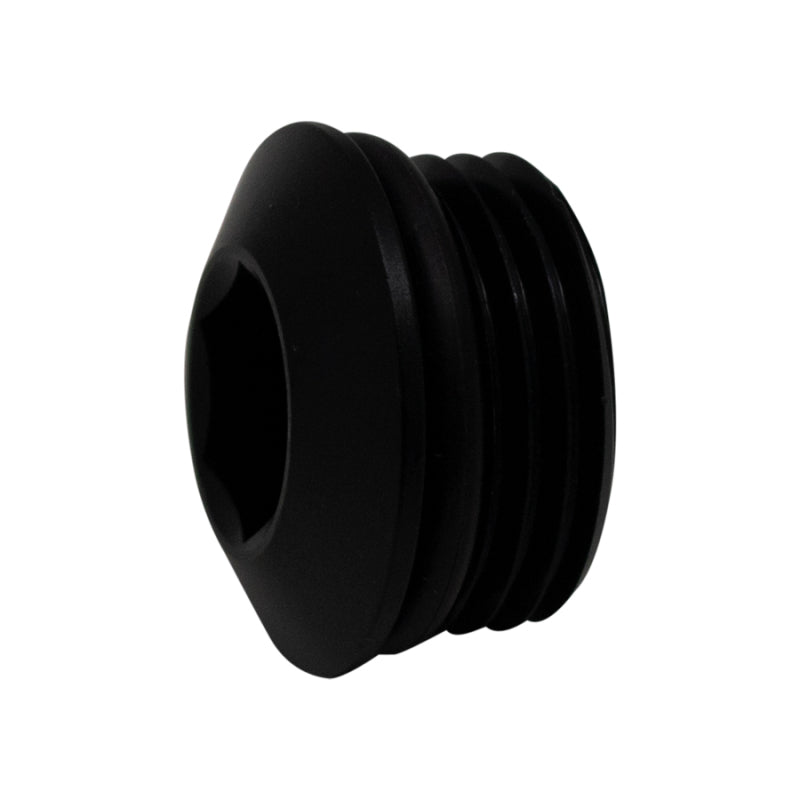 DeatschWerks 10AN ORB Male Plug Low Profile Internal Allen/Hex (Incl O-Ring) - Anodized Matte Black - DTX Performance