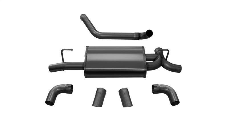 Corsa 18+ Jeep Wrangler JL 2.5in Dual Rear Turn Down Exit Black Sport Axle-Back Exhaust - DTX Performance