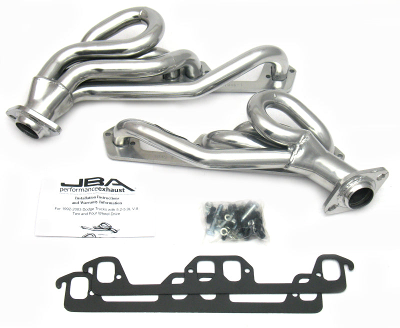 JBA 96-03 Dodge Truck 5.2L/5.9L Magnum 1-1/2in Primary Silver Ctd Cat4Ward Header - DTX Performance