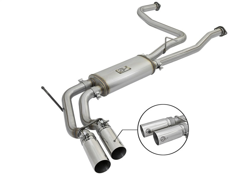 aFe POWER Rebel Series 2-1/2in 409 SS Cat Back Exhaust w/ Polished Tips 16-17 Nissan Titan V8 5.6L - DTX Performance