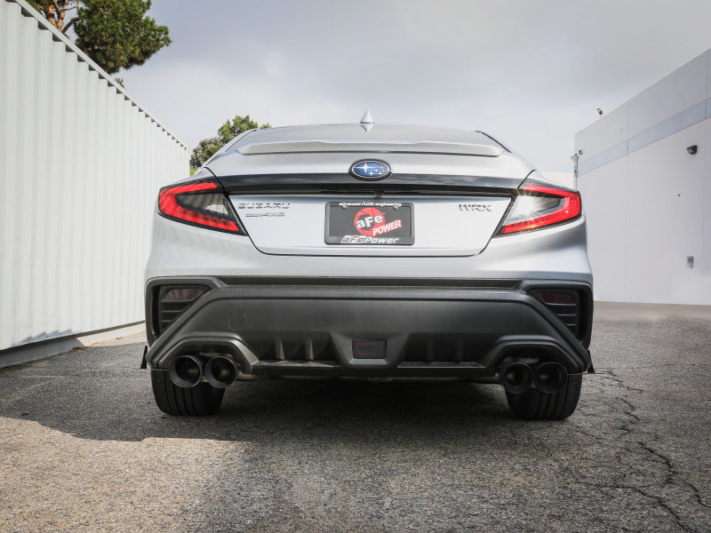 aFe POWER Takeda 3in to 2-1/2in 304 SS Cat-Back Exhaust w/ Black Tips 22-23 Subaru WRX H4-2.4L (t) - DTX Performance