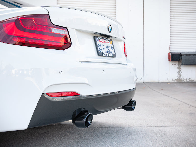 aFe MACH ForceXP 3IN to 2.5IN 304SS Cat-Back Exhaust System w/ Black Tips 14-16 BMW M235i (F22/23) - DTX Performance