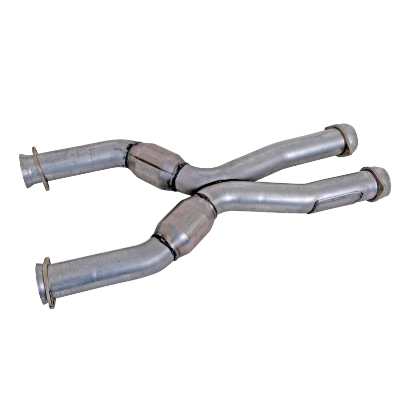 BBK 79-04 Mustang Coyote Swap Short Mid X Pipe w Catalytic Converters 3.0 For BBK Long Tube Headers - DTX Performance